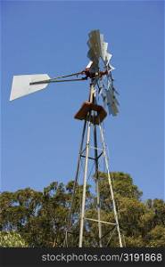 Low angle view of an industrial windmill