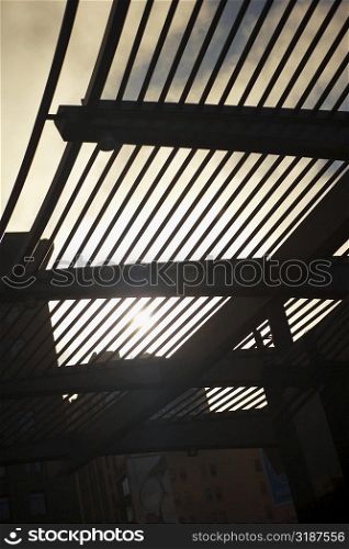 Low angle view of an iron ceiling
