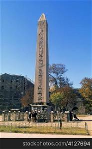 Low angle view of an obelisk in a city, Istanbul, Turkey