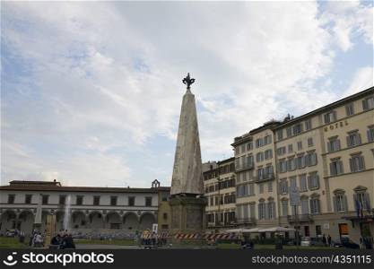Low angle view of an obelisk, Piazza Santa Maria Novella, Florence, Italy
