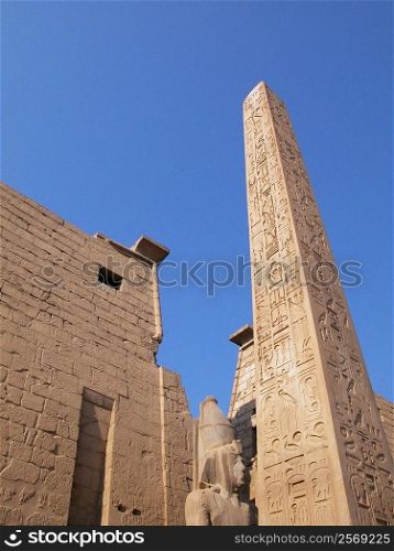 Low angle view of an obelisk, Temple Of Luxor, Luxor, Egypt