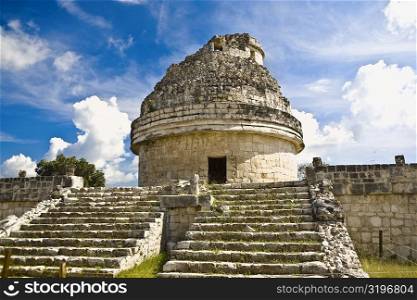 Low angle view of an Observatory, Chichen Itza, Yucatan, Mexico