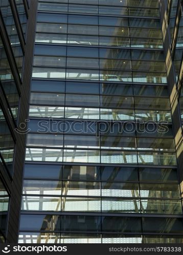 Low angle view of an office building, Montreal, Quebec, Canada