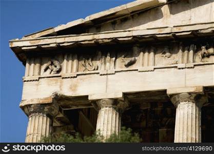 Low angle view of an old ruin, Acropolis, Athens, Greece