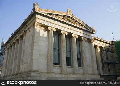 Low angle view of an university building, National and Kapodistrian University of Athens, Athens, Greece