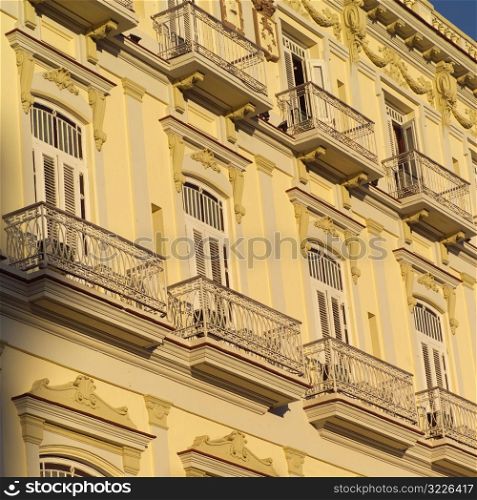 Low angle view of balconys on a building, Havana, Cuba