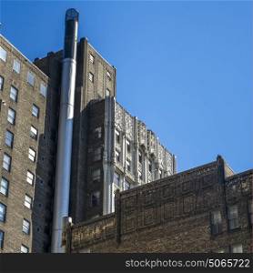 Low angle view of buildings against sky, Minneapolis, Hennepin County, Minnesota, USA