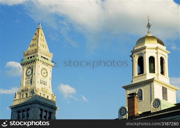 Low angle view of buildings, Boston, Massachusetts, USA