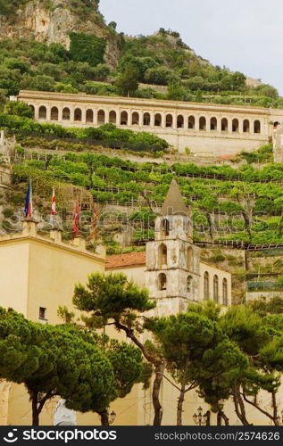 Low angle view of buildings, Costiera Amalfitana, Salerno, Campania, Italy