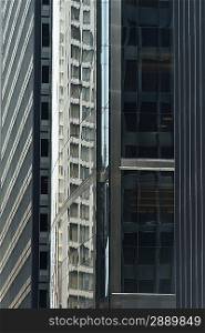 Low angle view of buildings in a city, Chicago, Cook County, Illinois, USA