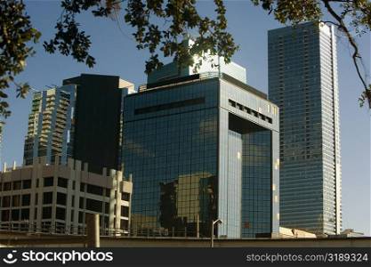 Low angle view of buildings in a city, Miami, Florida, USA