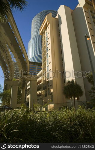 Low angle view of buildings in a city, Miami, Florida, USA