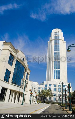 Low angle view of buildings in a city, Orlando, Florida, USA