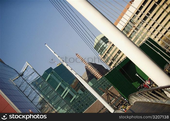Low angle view of buildings, Inner Harbor, Baltimore, Maryland, USA