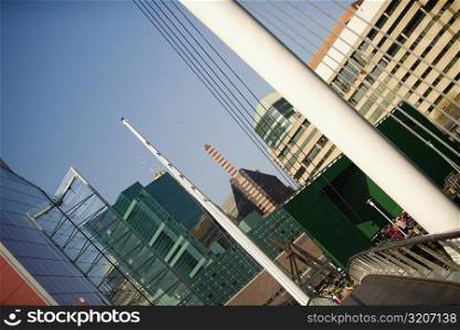 Low angle view of buildings, Inner Harbor, Baltimore, Maryland, USA