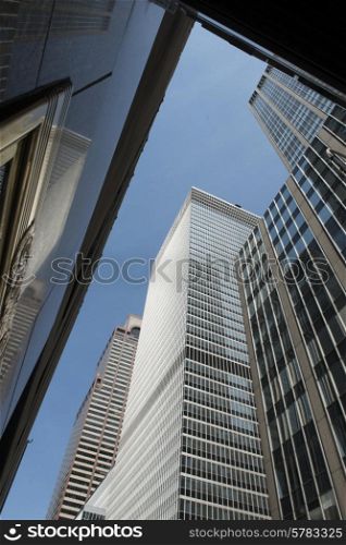 Low angle view of buildings, Manhattan, New York City, New York State, USA