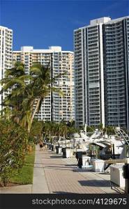 Low angle view of buildings, Miami, Florida, USA