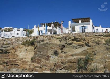 Low angle view of buildings, Mykonos, Cyclades Islands, Greece
