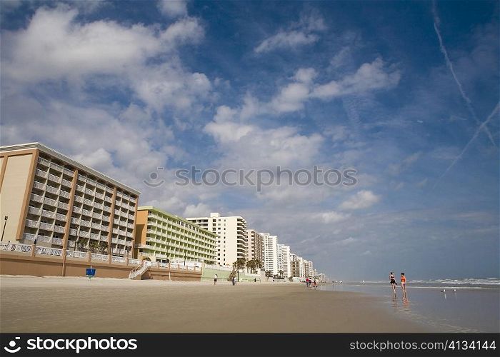 Low angle view of buildings near a beach, Daytona Beach, Florida, USA