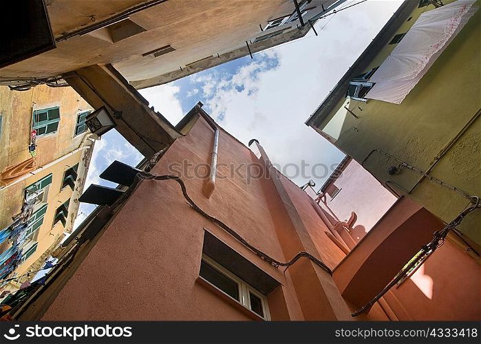 Low angle view of colorful buildings