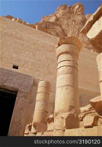 Low angle view of columns in front of a building, Egypt