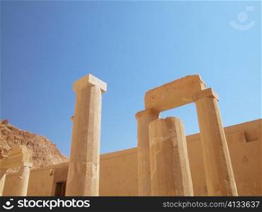 Low angle view of columns in front of a building, Egypt