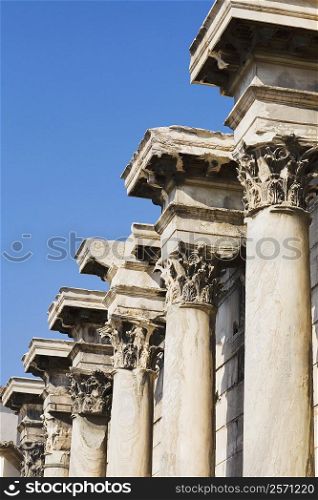 Low angle view of columns of a temple, Greece