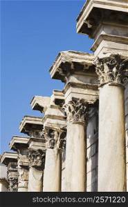 Low angle view of columns of a temple, Greece