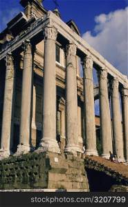 Low angle view of columns, Rome, Italy