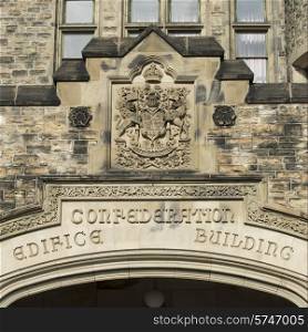 Low angle view of Confederation Building, Parliament Hill, Ottawa, Ontario, Canada