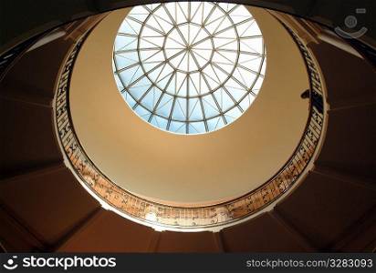 Low angle view of domed ceiling, Tabaret Hall, Ottawa Canada.