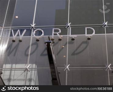 Low angle view of extrior wall, One World Trade Center, Lower Manhattan, New York City, New York State, USA
