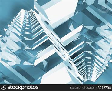 Low angle view of futuristic buildings