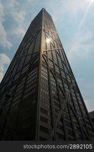 Low angle view of John Hancock Tower, Chicago, Cook County, Illinois, USA