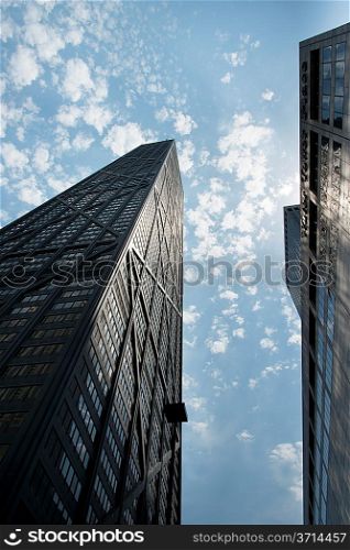 Low angle view of John Hancock Tower, Chicago, Cook County, Illinois, USA