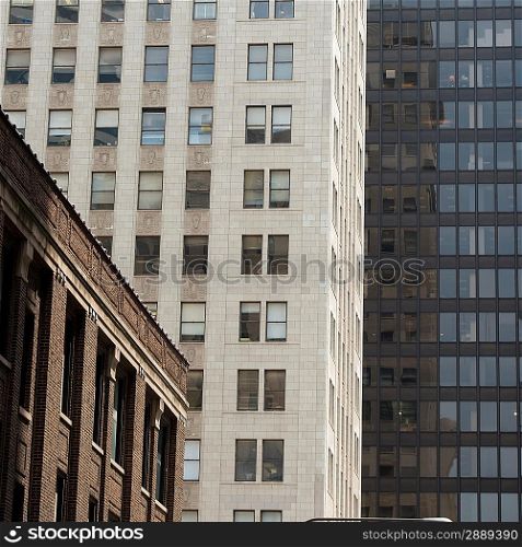 Low angle view of office buildings, Chicago, Cook County, Illinois, USA