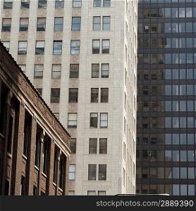 Low angle view of office buildings, Chicago, Cook County, Illinois, USA