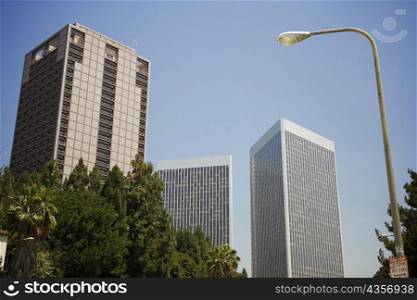 Low angle view of office buildings in a city, Sacramento, California, USA