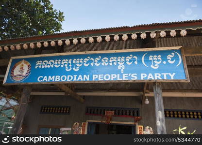 Low angle view of office of Cambodian People&rsquo;s Party, Siem Reap, Cambodia