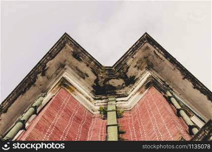 Low angle view of Old building in Downtown, Myanmar