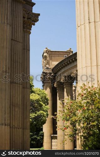 Low angle view of ornate columns