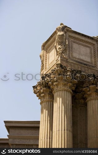 Low angle view of ornate columns