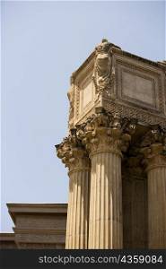 Low angle view of ornate columns