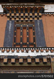 Low angle view of Rinpung Dzong, Paro Valley, Paro District, Bhutan