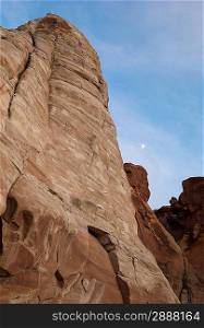Low angle view of rock formations, Amangiri, Canyon Point, Hoodoo Trail, Utah, USA