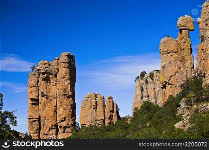 Low angle view of rock formations, Sierra De Organos, Sombrerete, Zacatecas State, Mexico