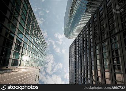 Low angle view of skyscrapers, Chicago, Cook County, Illinois, USA