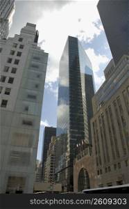 Low angle view of skyscrapers in a city