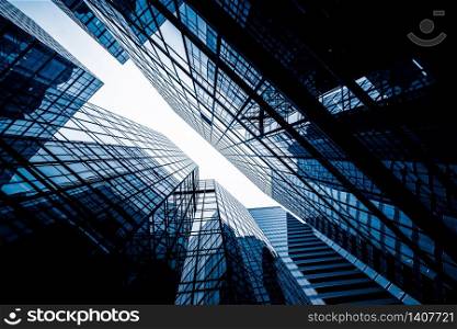 low angle view of skyscrapers in city of China.. low angle view of skyscrapers
