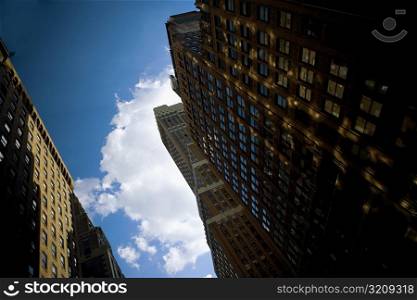 Low angle view of skyscrapers, Manhattan, New York City, New York State, USA